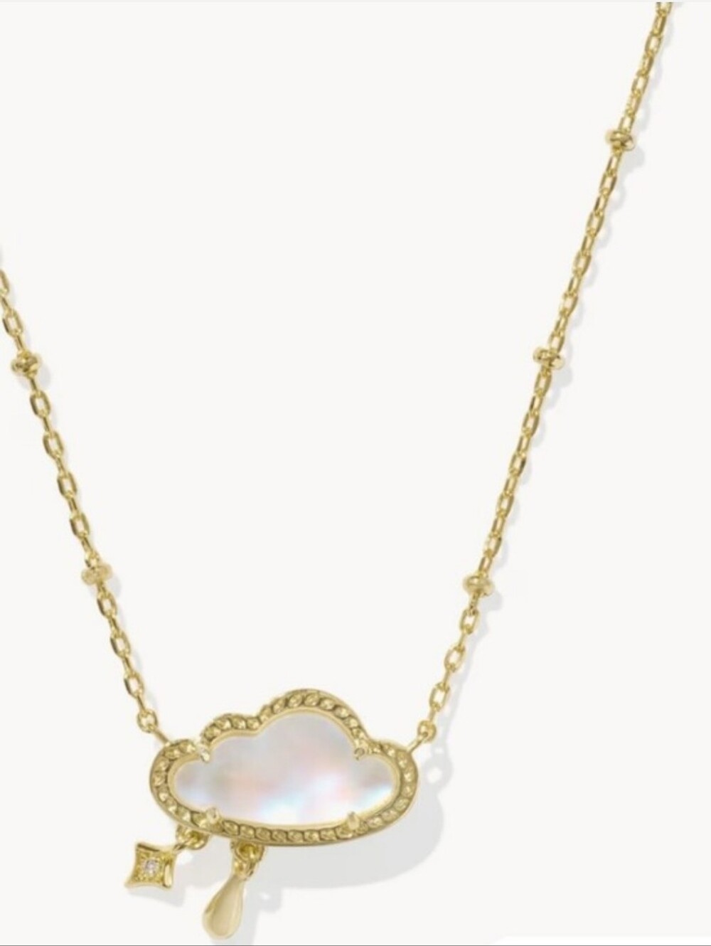 Kendra Scott Celeste Cloud Gold Short Pendant Necklace New